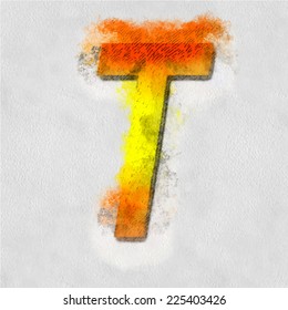 Vector letter in watercolor
