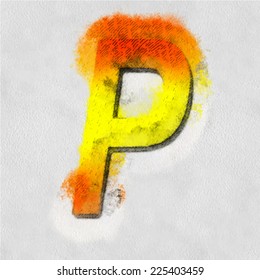 Vector letter in watercolor