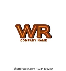 Vector Letter WR uppercase minimalist art monogram. Creative Maze vector linear for Title, Header, Lettering, Logo. 3D Line art style on white background. Modern Design.