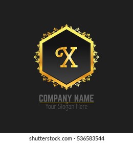 Vector Letter X Business Luxury Logo template Calligraphy template