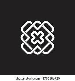 vector of letter x linked lines art decoration logo