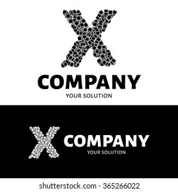 Vector letter X logo. The logo is the letter X consists of cubes.