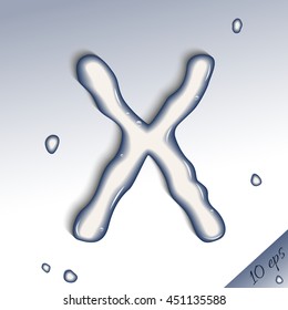 Vector letter "x" of pure water