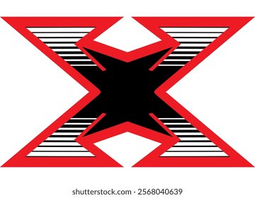 Vector letter X. Sporty striped pattern. Striped design element. Modern vector background. logo