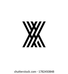 Vector Letter xx uppercase minimalist art monogram. Creative Maze vector linear for Title, Header, Lettering, Logo. Labyrinth Line art style on white background. Modern Design.