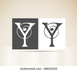 Vector letter Y art deco alphabet 