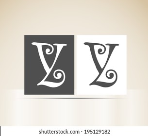 Vector letter Y art deco alphabet retro sign vintage design