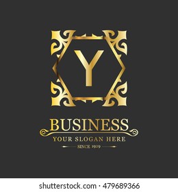 Vector Letter Y Business Luxury Logo template Calligraphy template