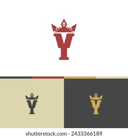 Vector letter Y crown logo design template inspiration, vector illustration.