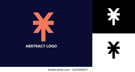 Vector Letter Y Geometric Icon Simple Abstract Modern Business Logo Orange Design