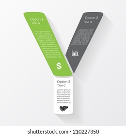 Vector letter Y infographic. Template for diagram, graph, presentation and chart. Business concept with options, parts, steps or processes. Abstract background.