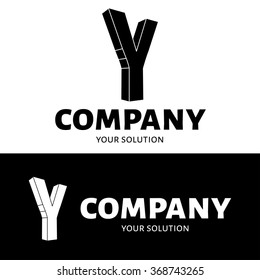 Vector letter Y logo. Brand logo Y for the company in the form of 3D letters