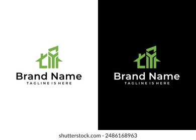 Vector letra Y logo, líneas geométricas abstractas de la casa