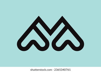 Vector letter y love logo design