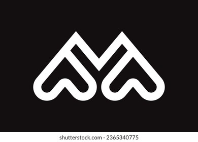 Diseño del logotipo de letra vectorial y amor