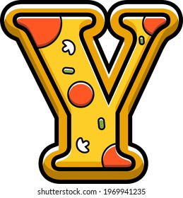 vector letter Y. pizza fast food
