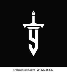 Vector letter Y sword logo design template inspiration, vector illustration.