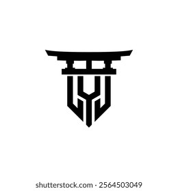 Vector letter Y torii gate design template inspiration, vector illustration.