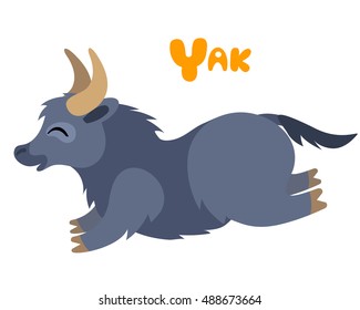 Vector letter Y yak for children alphabet cute animal zoo illustration