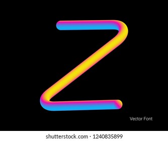 Vector letter Z. Abstract Letter Blend Line. Logo symbol. Rainbow Color