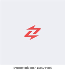 vector letter z bolt shape logo design template