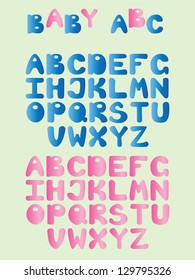 vector letter from A to Z, vector clip art, for baby