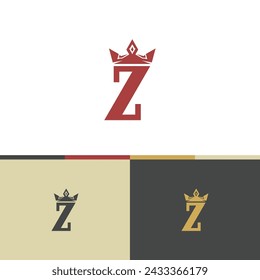 Vector letter Z crown logo design template inspiration, vector illustration.