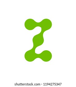 Vector letter Z. Digital style symbol design. Font element. Alphabet logo. Monogram template.