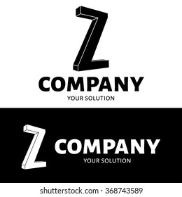Vector letter Z logo. Brand logo Z for the company in the form of 3D letters