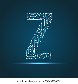 Vector letter Z logo (sign, symbol, icon, design element). Technology design
