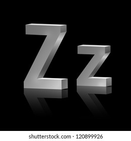 Vector letter Z of metallic design alphabet