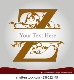 Vector of Letter Z in the old vintage style. ABC concept type as logo. Typography design