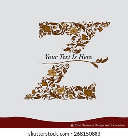 Vector of Letter Z in the old vintage style. ABC concept type as logo. Typography design