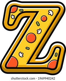 vector letter Z. pizza fast food