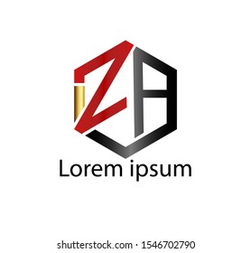 vector letter "ZA" logo elegant colors can be used for certain brands easily change color