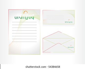 vector letterhead and envelop for national celebrating day