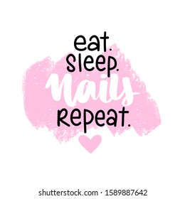 Vector lettering about nails. Inspiration quote for nail studio, manicure master, beauty salon, print, decorative card. Vector calligraphy illustration.