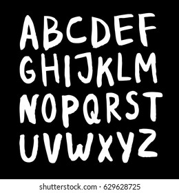 Vector lettering alphabet. Hand made hipster ink font. Trendy Letters written with a brush