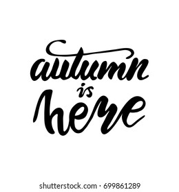 Vector Lettering "Autumn is here"