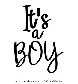 Vector lettering It's a boy for party robots.