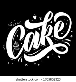 Vector lettering calligraphy logo cake 
