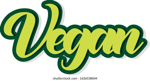 Vector lettering calligraphy vegan green