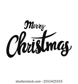Vector lettering for Christmas. Typography text in flat style. Isolated font template for design