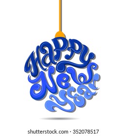 Vector lettering collection. Great design element for congratulation cards, banners and flyers. Happy Holiday quote in a christmas balls. Christmas lettering in a Christmas balls
