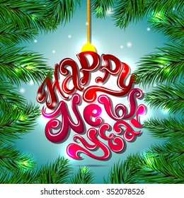 Vector lettering collection. Great design element for congratulation cards, banners and flyers. Happy Holiday quote in a christmas balls. Christmas lettering in a Christmas balls