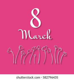 Vector Lettering design; made in a hand drawn style; 8 March-international women's day