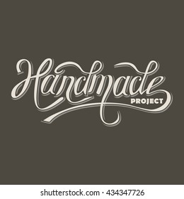 vector lettering, design retro title template for the diy handmade projects, handwriting title 