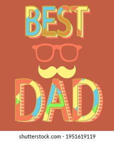 vector lettering DESIGN for t shirt  poster  card. Happy father's day concept.