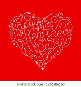 Vector lettering design for Valentines Day greeting card