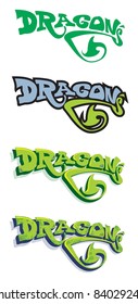 Vector lettering, dragons